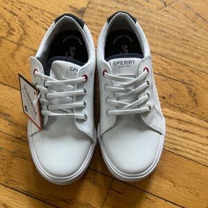 Sperry White Leather Lace-Up Shoes